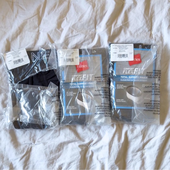 New Hanes Ultimate Comfort FlexFit Trunks Underwear Mens Small Black 3 Pack - Picture 2 of 4